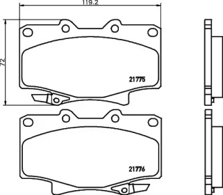 Комплект тормозных колодок HELLA 8DB 355 016-871