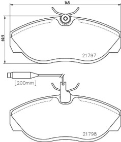 Комплект тормозных колодок, дисковый тормоз HELLA 8DB 355 018-141