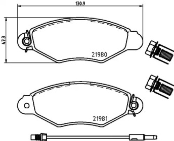 Комплект тормозных колодок HELLA 8DB 355 019-301