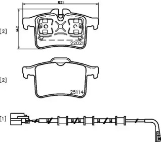 Комплект тормозных колодок HELLA 8DB 355 021-561