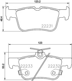 Комплект тормозных колодок HELLA 8DB 355 023-301