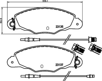 Комплект тормозных колодок HELLA 8DB 355 019-331