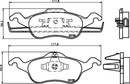 Комплект тормозных колодок HELLA 8DB 355 008-621