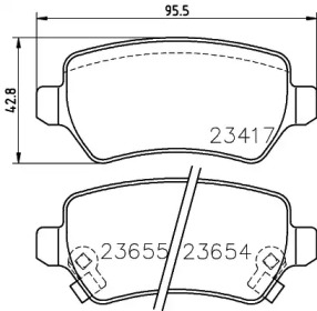 Комплект тормозных колодок HELLA 8DB 355 030-121