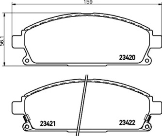 Комплект тормозных колодок HELLA 8DB 355 024-131