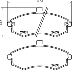 Комплект тормозных колодок HELLA 8DB 355 024-231