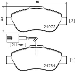 Комплект тормозных колодок HELLA 8DB 355 014-471