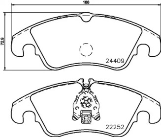 Комплект тормозных колодок HELLA 8DB 355 023-221