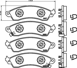 Комплект тормозных колодок, дисковый тормоз HELLA 8DB 355 021-031