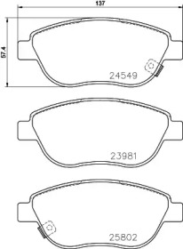 Комплект тормозных колодок HELLA 8DB 355 020-881