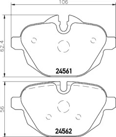 Комплект тормозных колодок HELLA 8DB 355 026-241