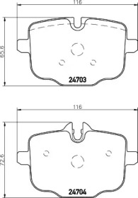 Комплект тормозных колодок, дисковый тормоз HELLA 8DB 355 026-321