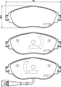 Комплект тормозных колодок HELLA 8DB 355 021-971