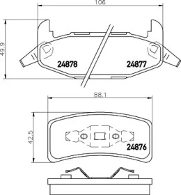 Комплект тормозных колодок HELLA 8DB 355 020-051