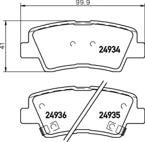 Комплект тормозных колодок HELLA 8DB 355 014-571