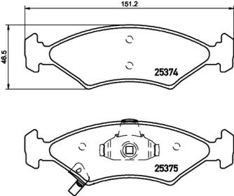 Комплект тормозных колодок HELLA 8DB 355 019-891