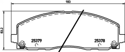 Комплект тормозных колодок HELLA 8DB 355 020-571