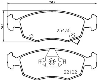 Комплект тормозных колодок HELLA 8DB 355 021-751