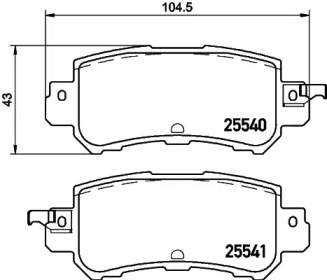 Комплект тормозных колодок HELLA 8DB 355 020-151