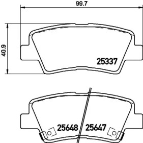 Комплект тормозных колодок HELLA 8DB 355 020-371