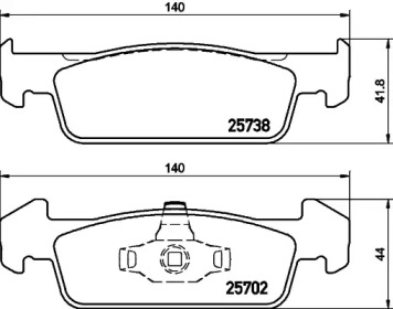 Комплект тормозных колодок HELLA 8DB 355 020-421