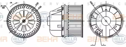 Вентилятор салона HELLA 8EW 351 000-361