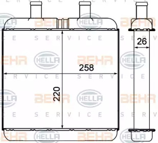 Теплообменник, отопление салона HELLA 8FH 351 000-591