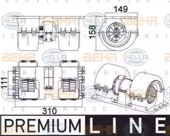 Вентилятор салона HELLA 8EW 351 043-091