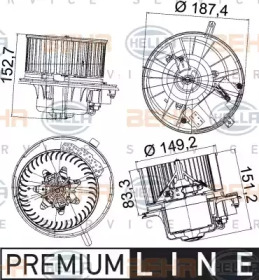 вентилятор HELLA 8EW 351 043-221