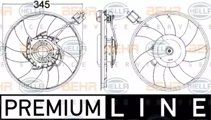 Вентилятор, охлаждение двигателя HELLA 8EW 351 104-481