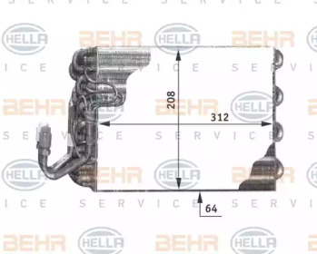 Испаритель, кондиционер HELLA 8FV 351 211-541