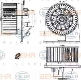 Вентилятор салона HELLA 8EW 351 303-361