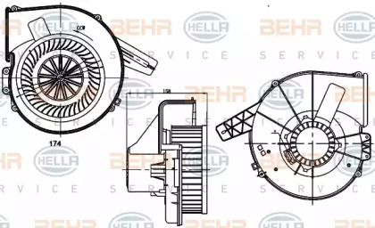 Вентилятор салона HELLA 8EW 351 304-801