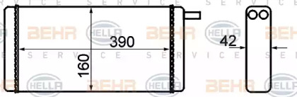 Теплообменник, отопление салона HELLA 8FH 351 308-731