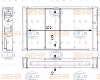 Теплообменник, отопление салона HELLA 8FH 351 312-691