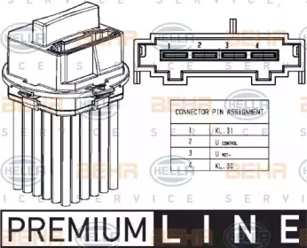 Регулятор, вентилятор салона HELLA 5HL 351 321-491