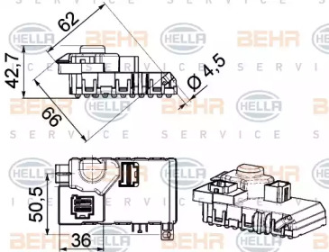 Регулятор, вентилятор салона HELLA 5HL 351 321-611