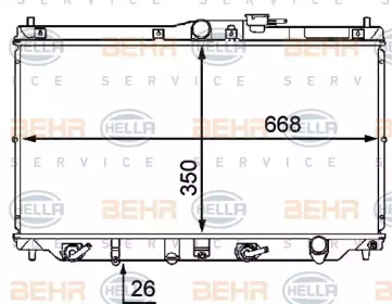 Радиатор, охлаждение двигателя HELLA 8MK 376 707-431