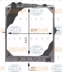 Радиатор, охлаждение двигателя HELLA 8MK 376 709-421