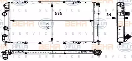 Радиатор, охлаждение двигателя HELLA 8MK 376 715-531