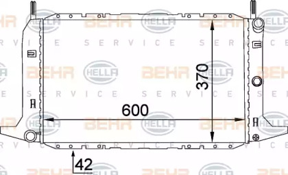 Радиатор, охлаждение двигателя HELLA 8MK 376 720-161