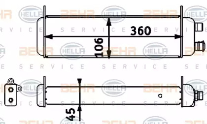 масляный радиатор, двигательное масло HELLA 8MO 376 725-711