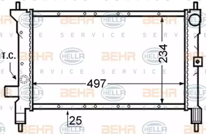 Радиатор, охлаждение двигателя HELLA 8MK 376 726-681