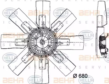 Вентилятор, охлаждение двигателя HELLA 8MV 376 728-141