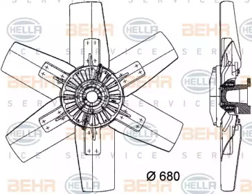 Вентилятор, охлаждение двигателя HELLA 8MV 376 730-231