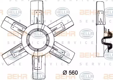 Вентилятор, охлаждение двигателя HELLA 8MV 376 730-251