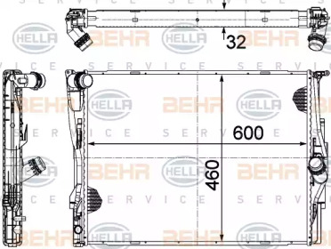 Радиатор, охлаждение двигателя HELLA 8MK 376 754-044