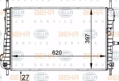 Радиатор, охлаждение двигателя HELLA 8MK 376 755-291