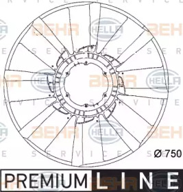 Крыльчатка вентилятора, охлаждение двигателя HELLA 8MV 376 757-101