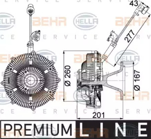 Сцепление, вентилятор радиатора HELLA 8MV 376 757-461